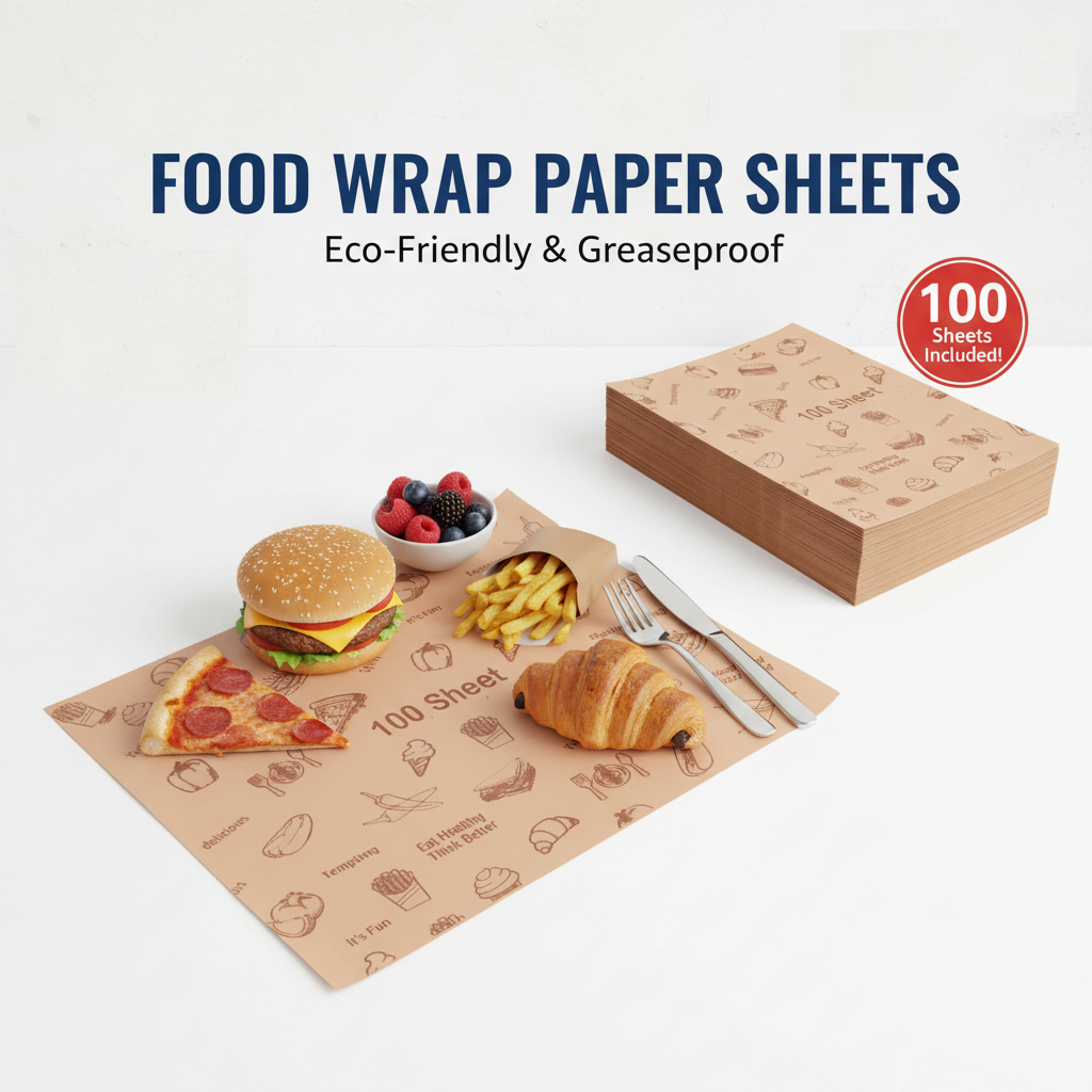 Food Wrapping Paper Sheets | Khaana Packaging (Pack of 100)