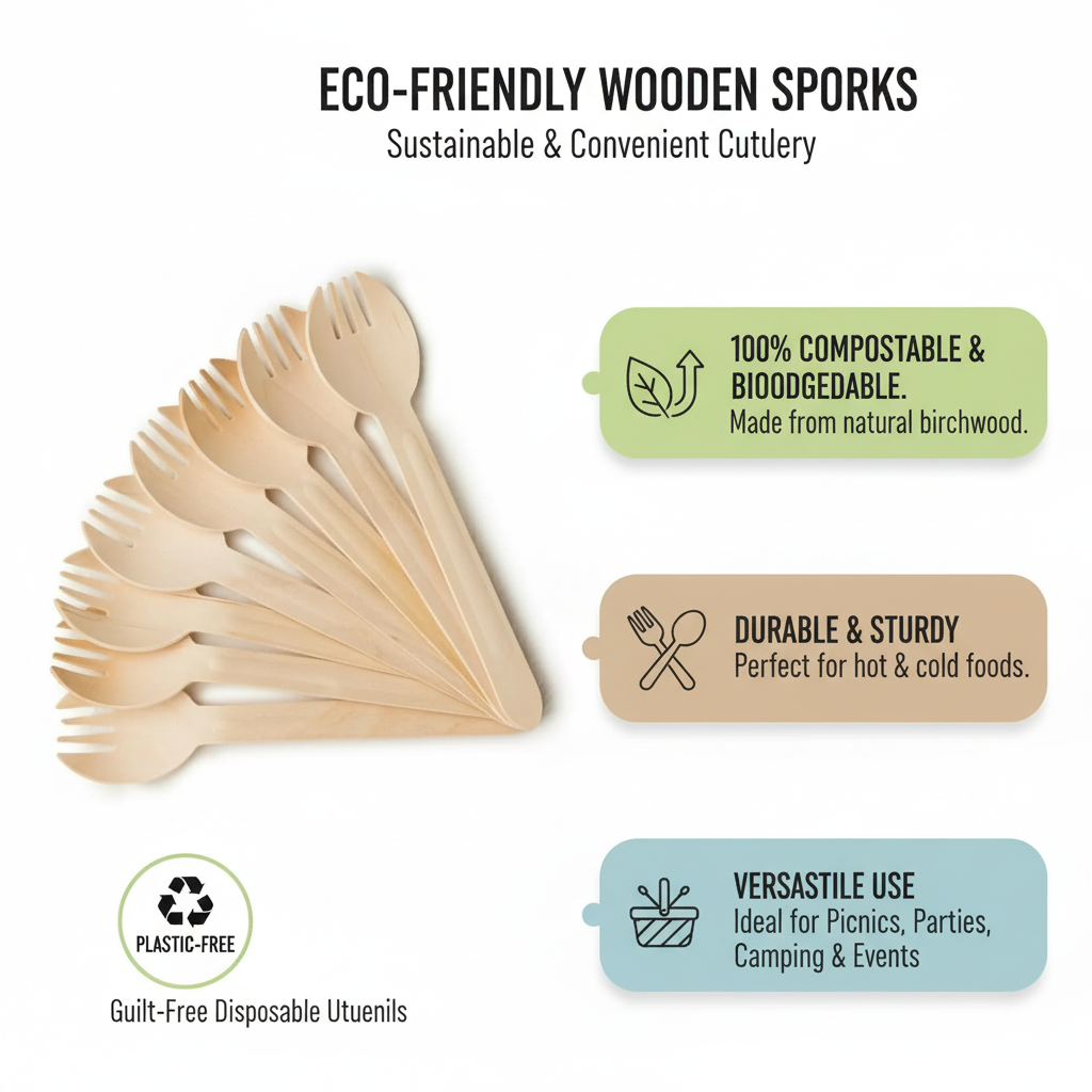 Biodegradable Wooden Sporks | Khaana Packaging