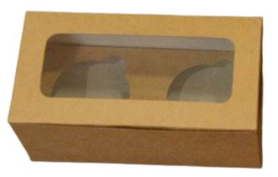 Brown Kraft Cupcake Boxes with Window | Khaana Packaging