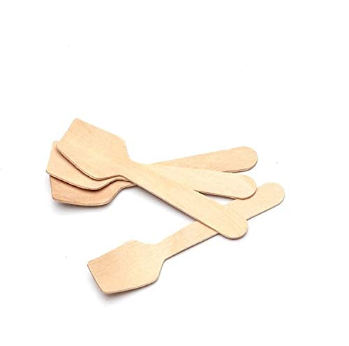 Disposable Wooden Spoon Square end 95 mm (Belcha) | Mini Taster Spoon | Ice Cream Spoon | Pastry | Eco Friendly and bio degradable