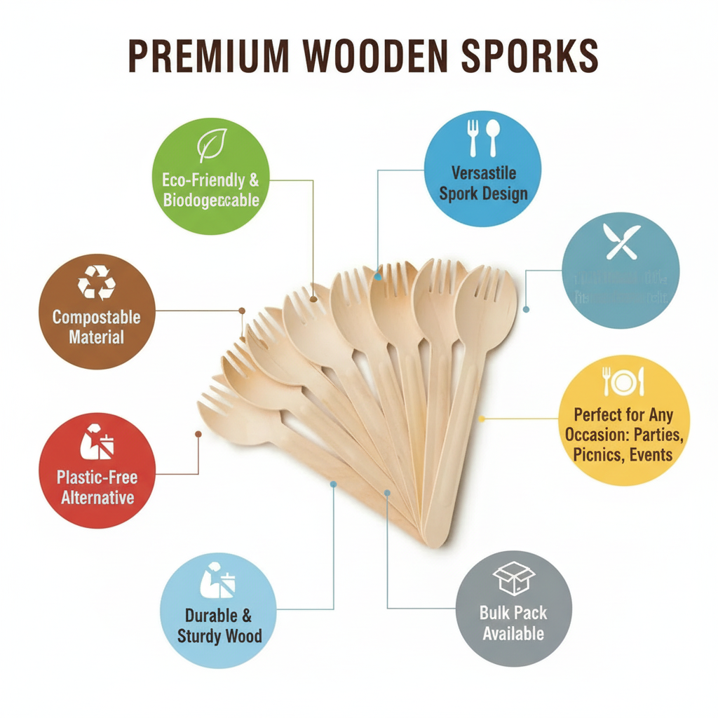 Biodegradable Wooden Sporks | Khaana Packaging