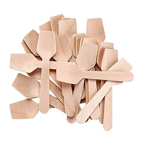 Disposable Wooden Spoon Square end 95 mm (Belcha) | Mini Taster Spoon | Ice Cream Spoon | Pastry | Eco Friendly and bio degradable
