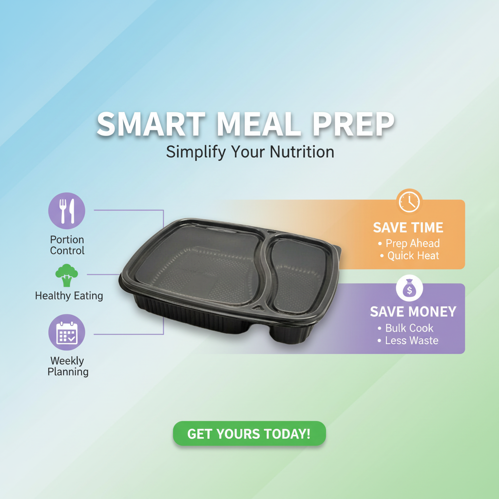 Microwave Safe Meal Tray with Lid  Compartments | Khaana Packaging