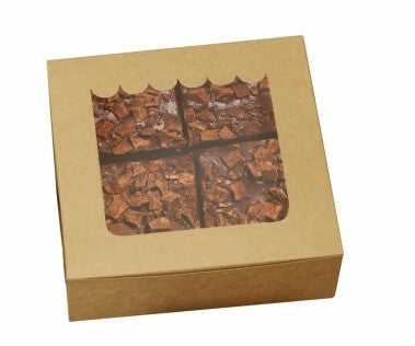 Brown Kraft Cupcake Boxes with Window | Khaana Packaging