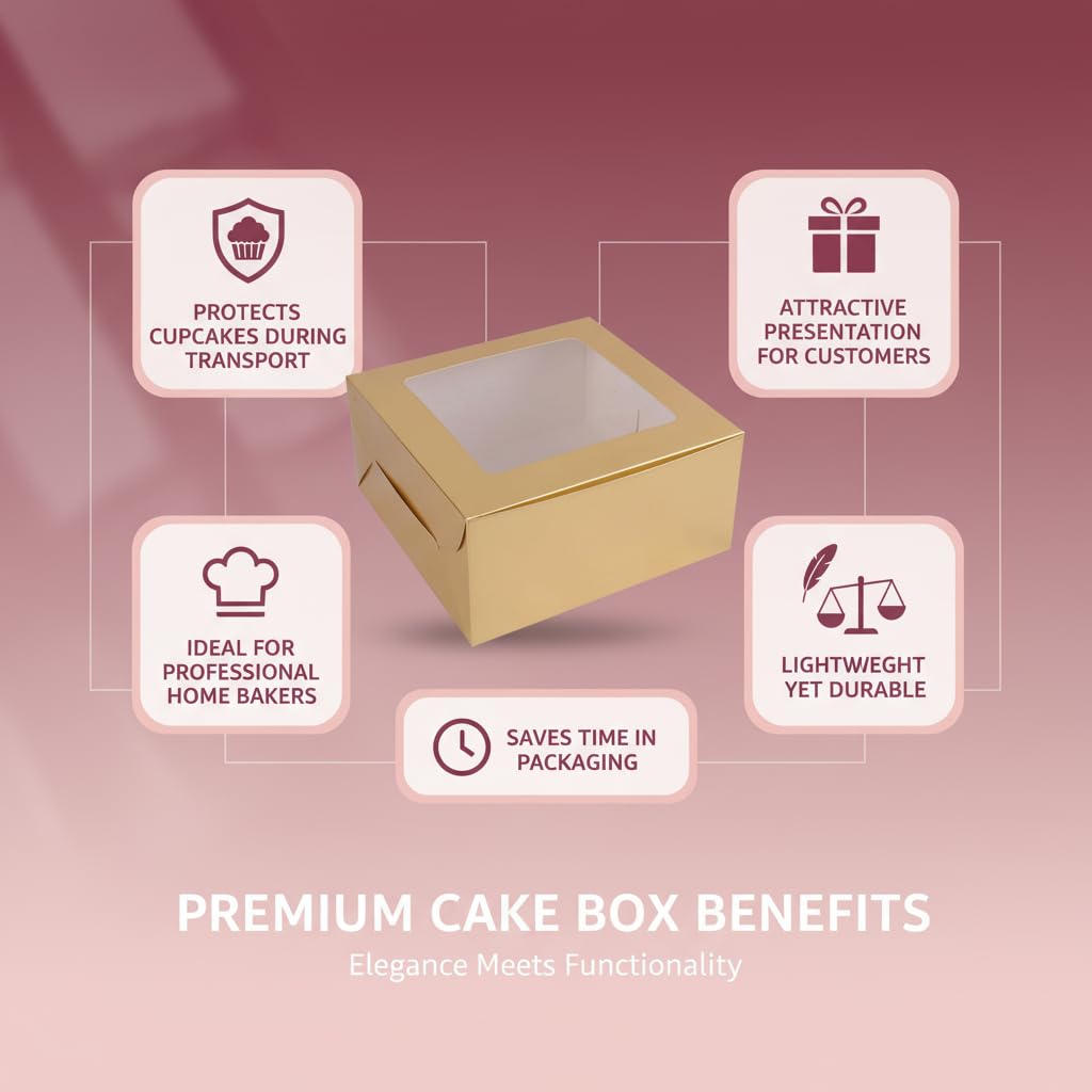 Window Cake Box with Transparent Lid | Khaana Packaging