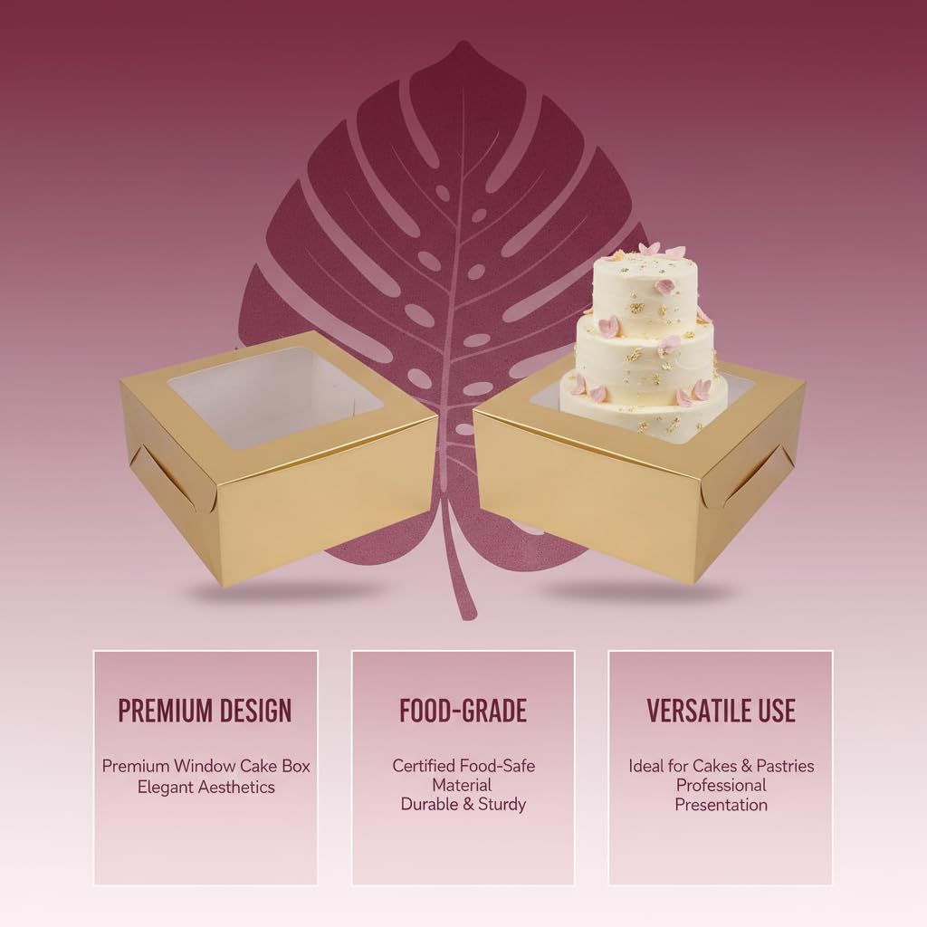 Window Cake Box with Transparent Lid | Khaana Packaging