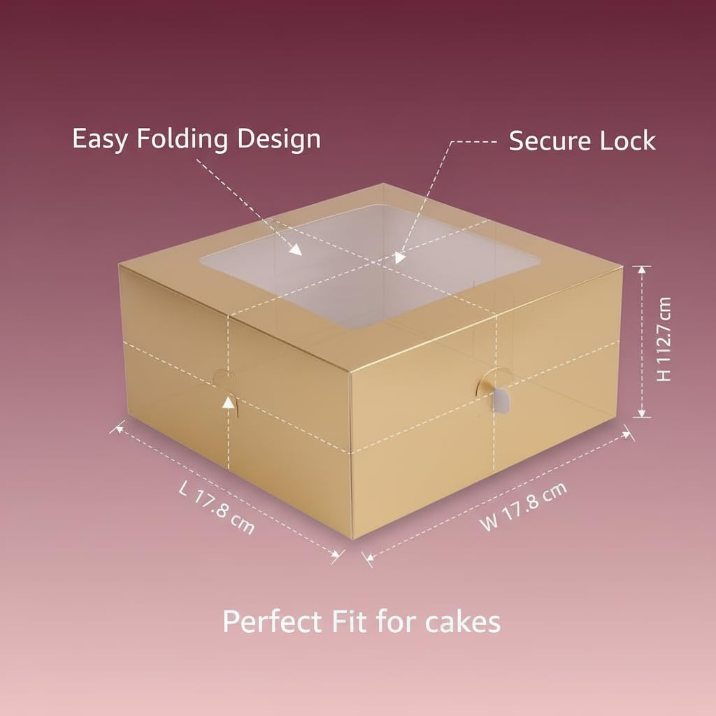 Window Cake Box with Transparent Lid | Khaana Packaging