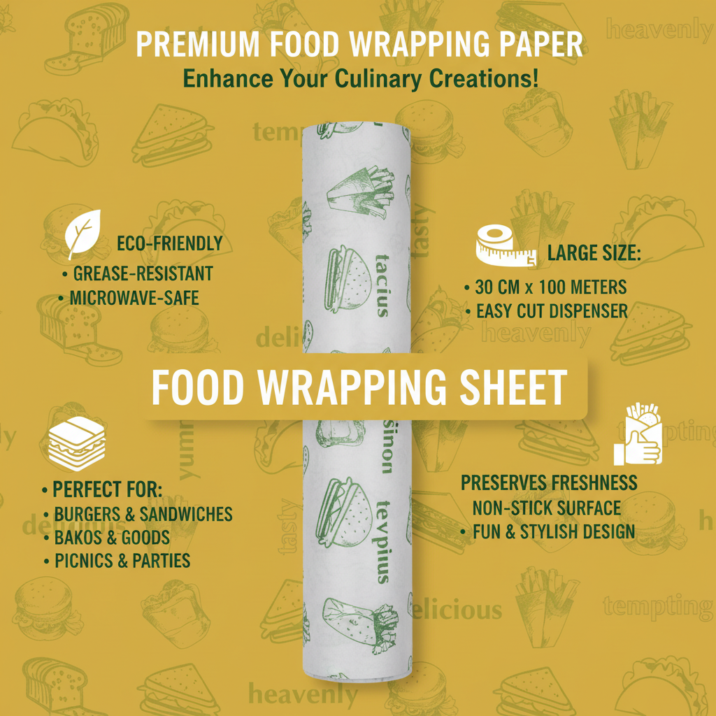 Food Wrapping Paper Sheets | Khaana Packaging (Pack of 100)