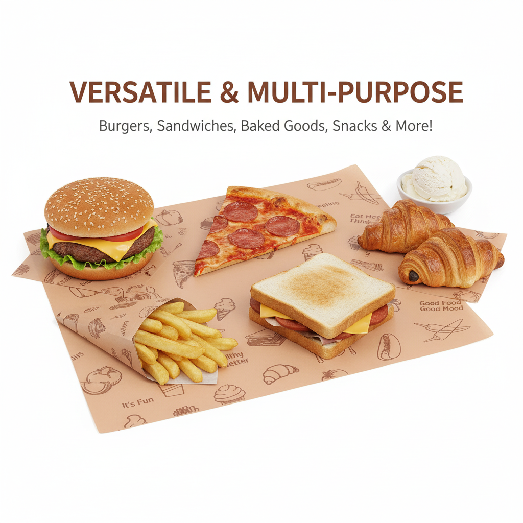 Food Wrapping Paper Sheets | Khaana Packaging (Pack of 100)