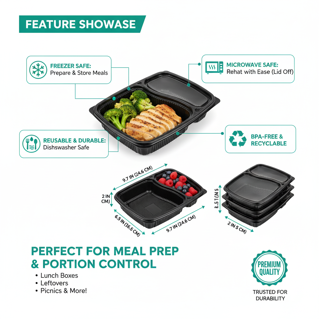 Microwave Safe Meal Tray with Lid  Compartments | Khaana Packaging
