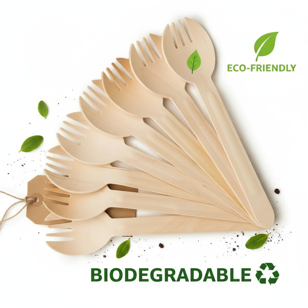 Biodegradable Wooden Sporks | Khaana Packaging