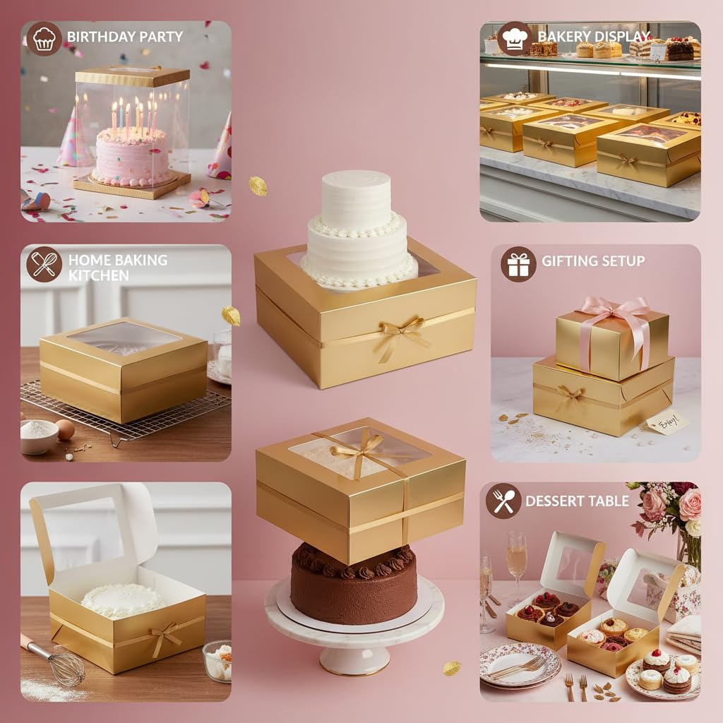 Window Cake Box with Transparent Lid | Khaana Packaging