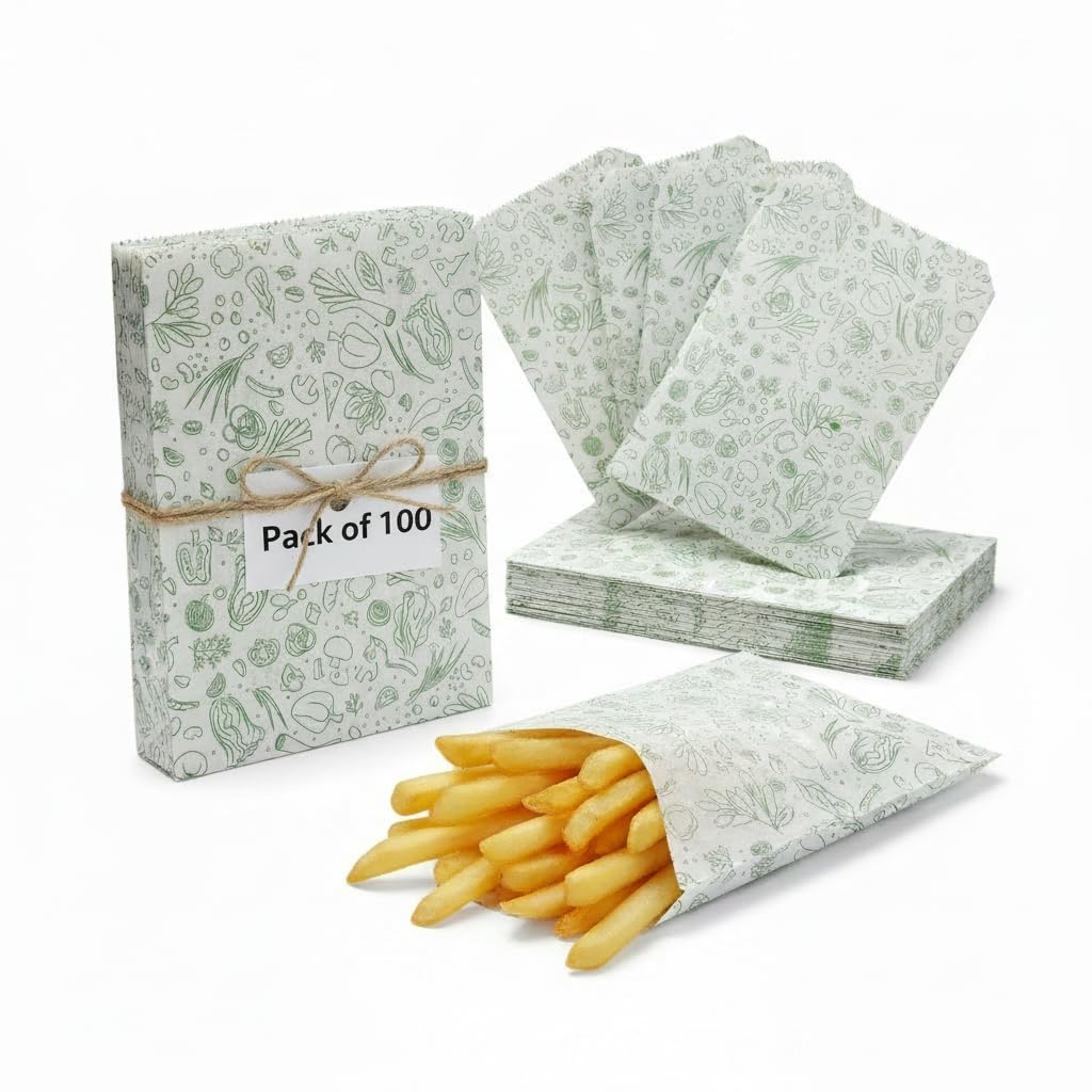 Multipurpose Food Wrapping Paper Envelopes | Printed Snack Bags | Khaana Packaging