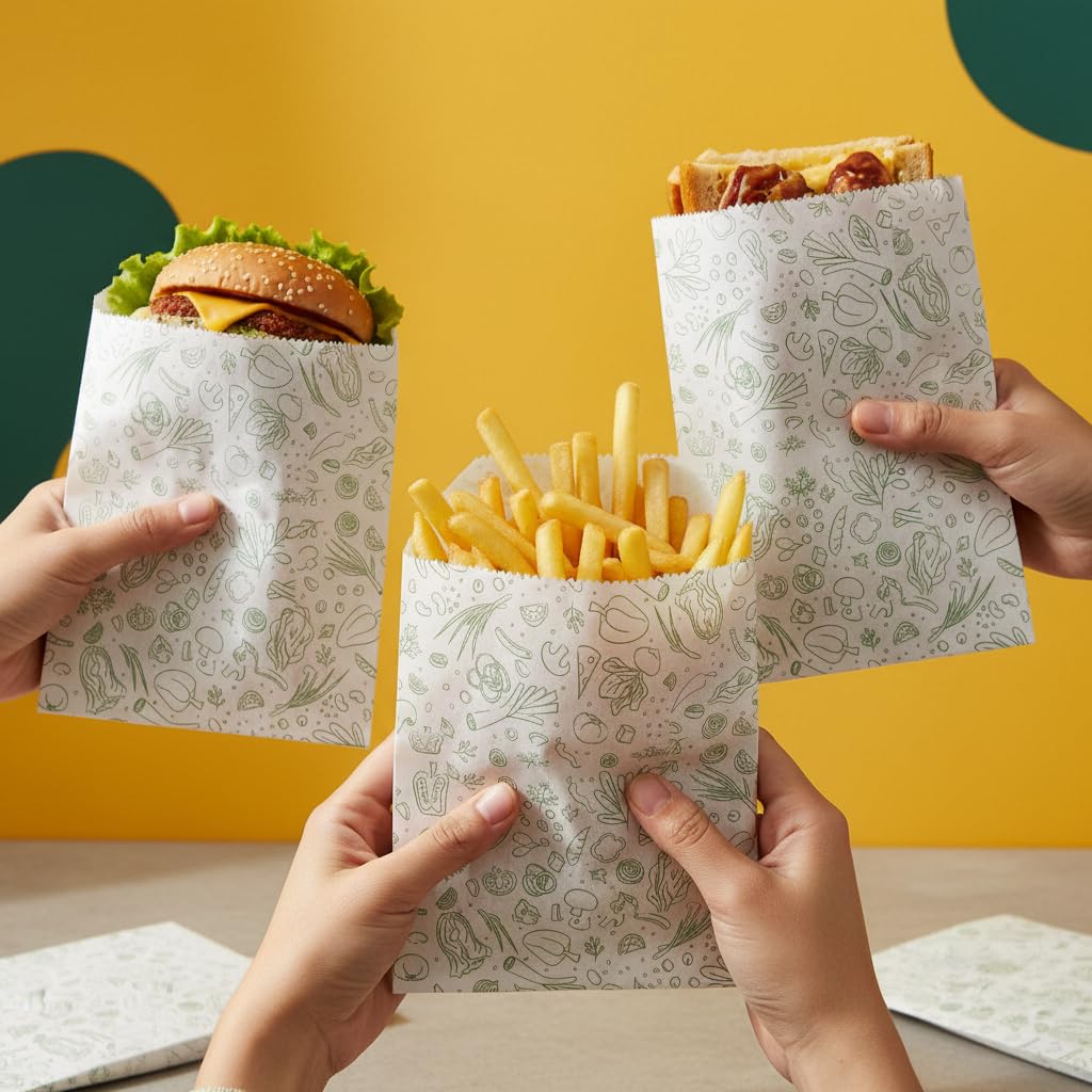 Multipurpose Food Wrapping Paper Envelopes | Printed Snack Bags | Khaana Packaging