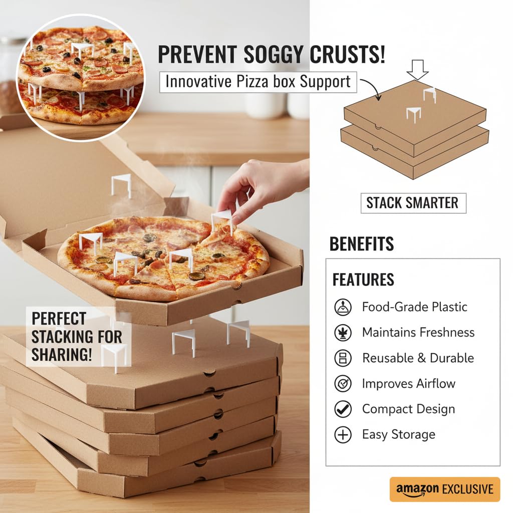Pizza Saver Stand White Plastic Tripod | Khaana Packaging