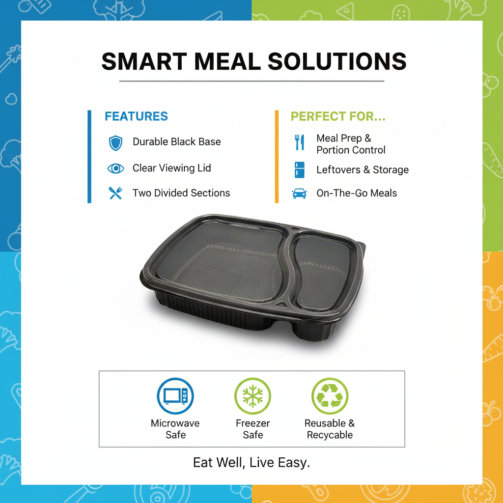 Microwave Safe Meal Tray with Lid  Compartments | Khaana Packaging