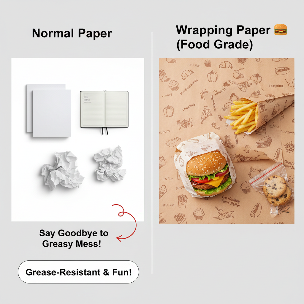 Food Wrapping Paper Sheets | Khaana Packaging (Pack of 100)