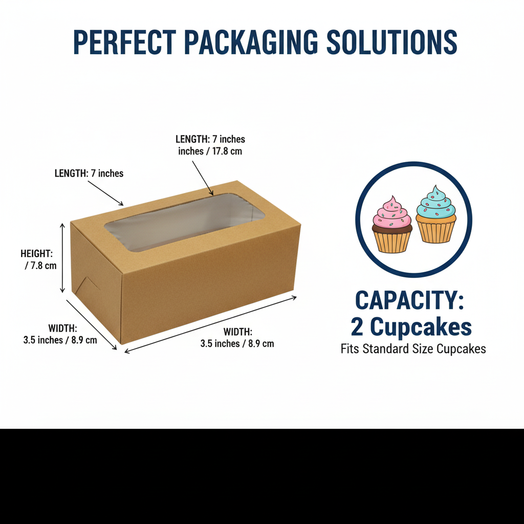 Brown Kraft Cupcake Boxes with Window | Khaana Packaging