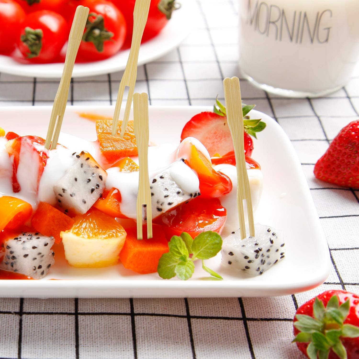 Disposable Wooden Fruit Fork | Mini Fork for Snacks | Eco-Friendly Wooden Cutlery | Mini Cocktail Picks | Fruit Appetizers Dessert Forks