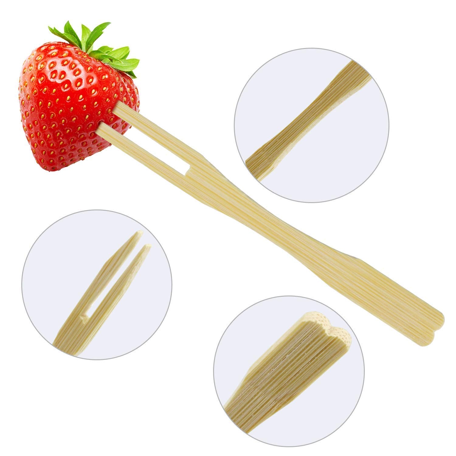 Disposable Wooden Fruit Fork | Mini Fork for Snacks | Eco-Friendly Wooden Cutlery | Mini Cocktail Picks | Fruit Appetizers Dessert Forks