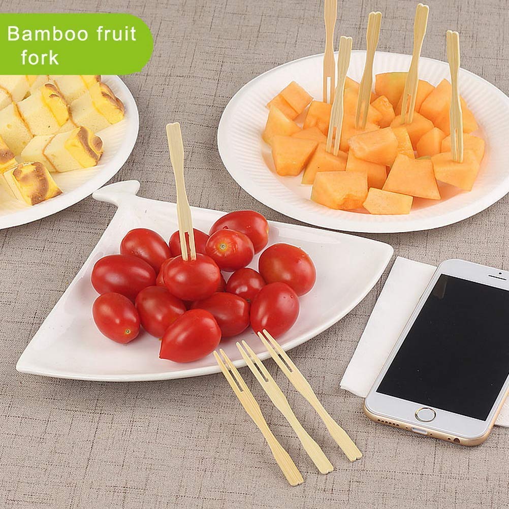 Disposable Wooden Fruit Fork | Mini Fork for Snacks | Eco-Friendly Wooden Cutlery | Mini Cocktail Picks | Fruit Appetizers Dessert Forks