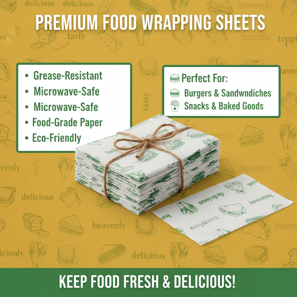 Food Wrapping Paper Sheets | Khaana Packaging (Pack of 100)