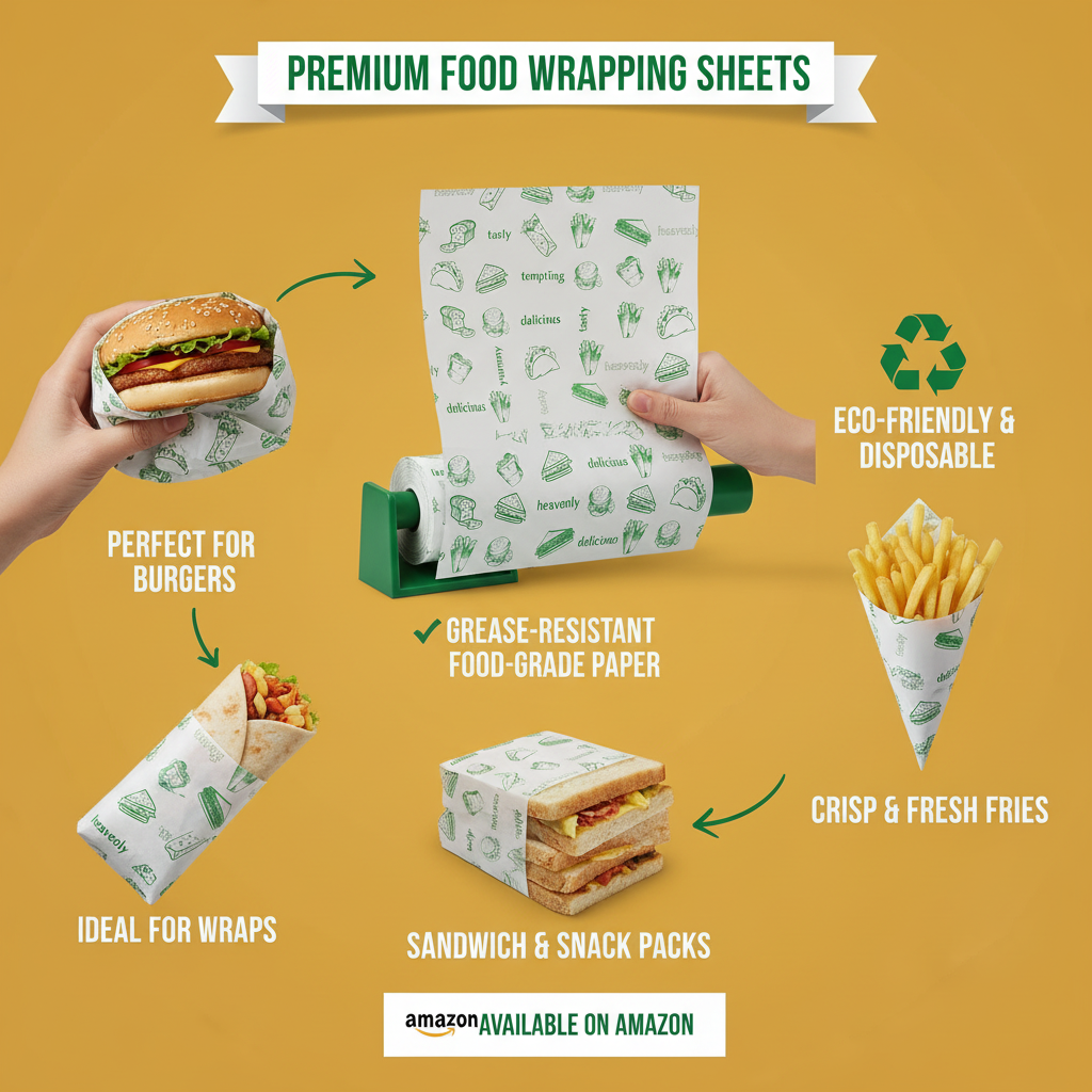 Food Wrapping Paper Sheets | Khaana Packaging (Pack of 100)