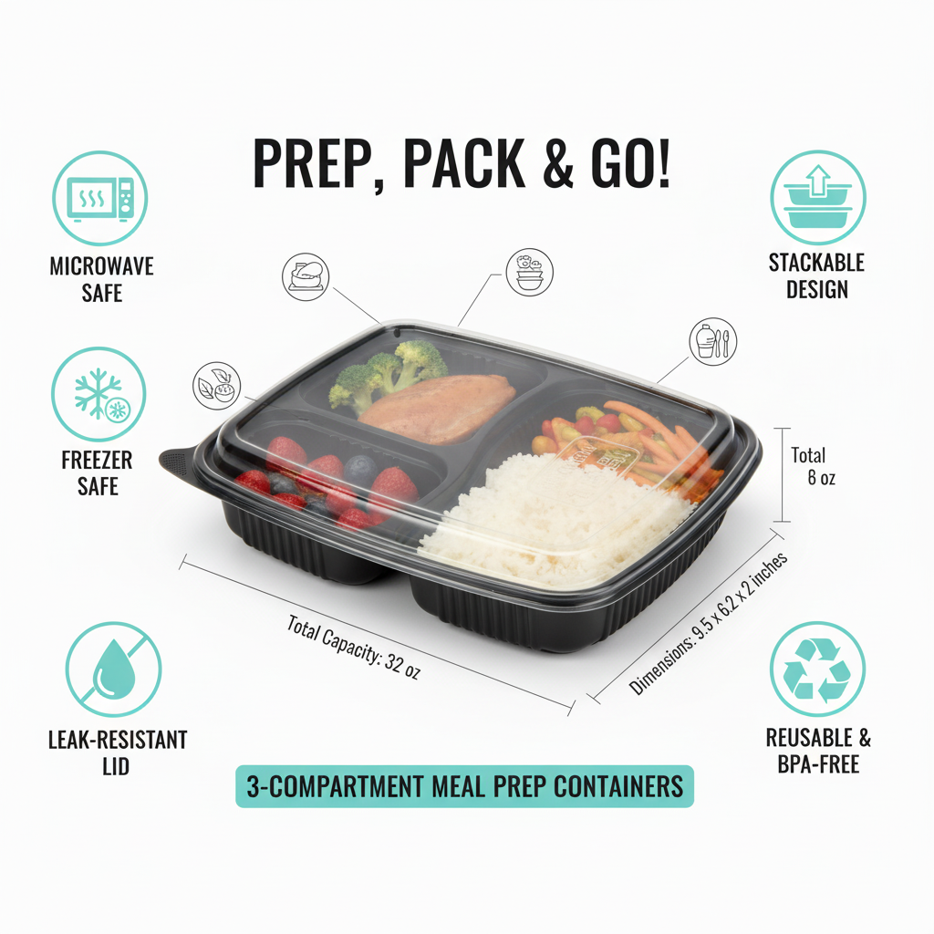 Microwave Safe Meal Tray with Lid  Compartments | Khaana Packaging