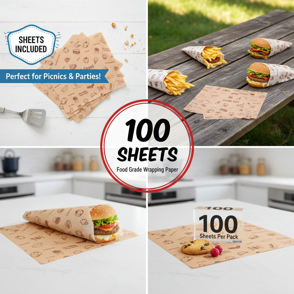 Food Wrapping Paper Sheets | Khaana Packaging (Pack of 100)