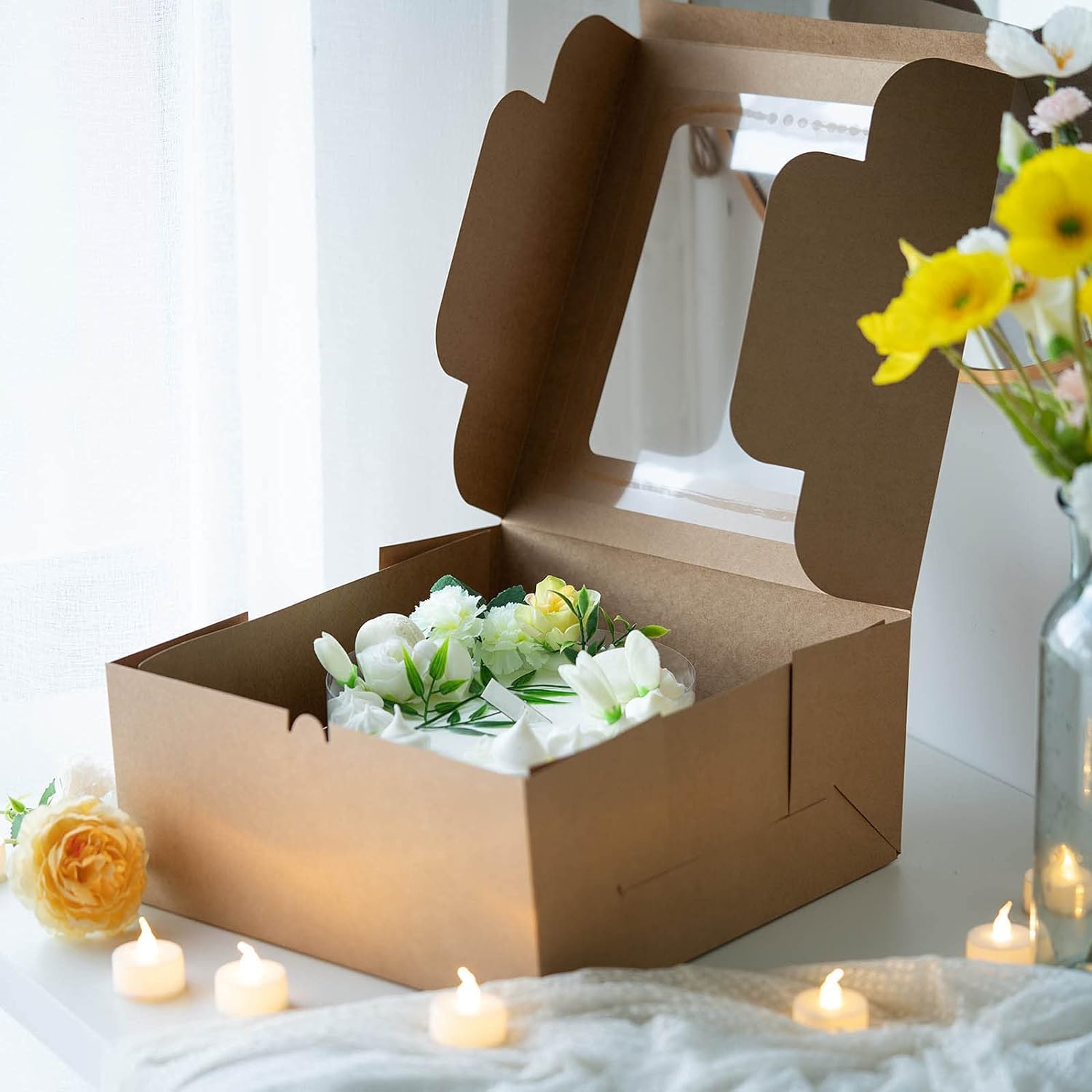 Window Cake Box with Transparent Lid | Khaana Packaging
