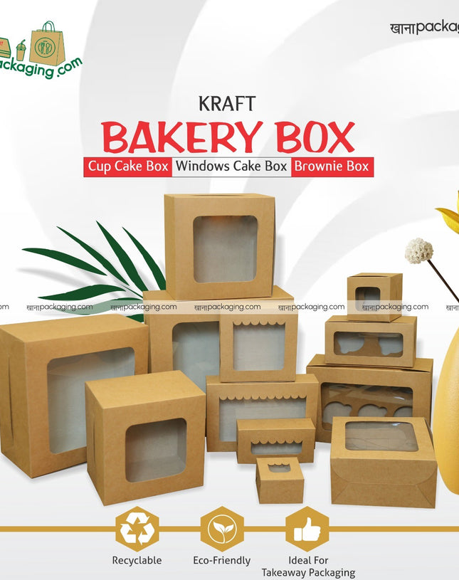Window Cake Box with Transparent Lid | Khaana Packaging