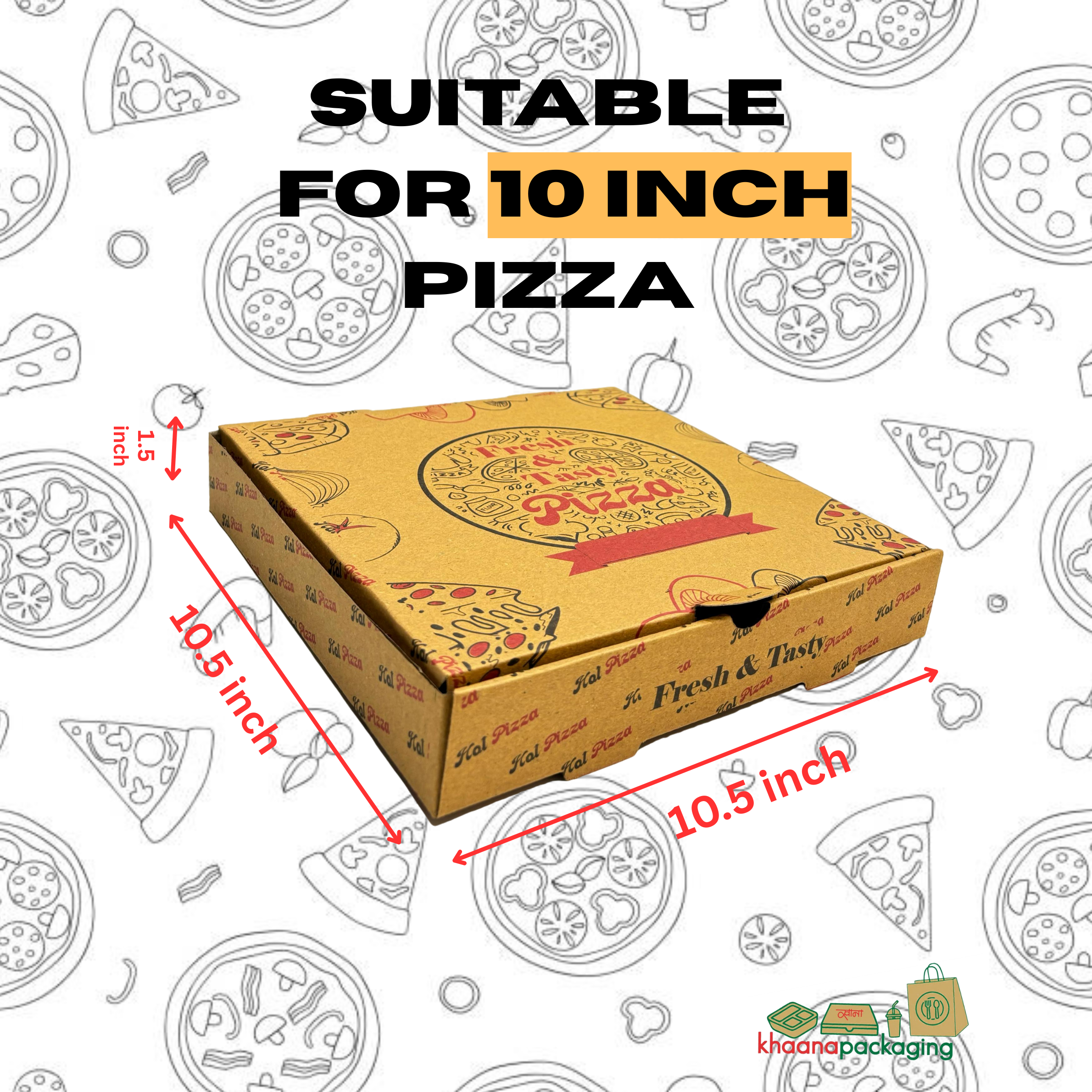 Corrugated Kraft Pizza Box | Khaana Packaging
