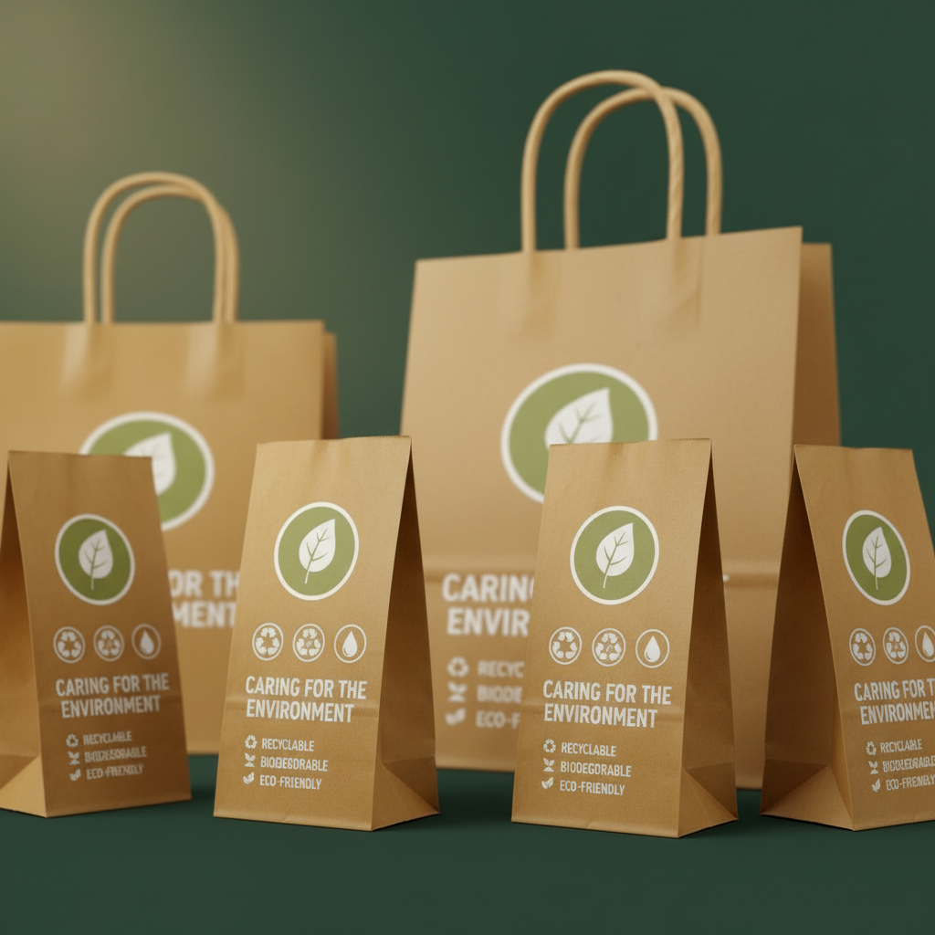 Brown Kraft Paper Gift Bags with Handles | Khaana Packaging