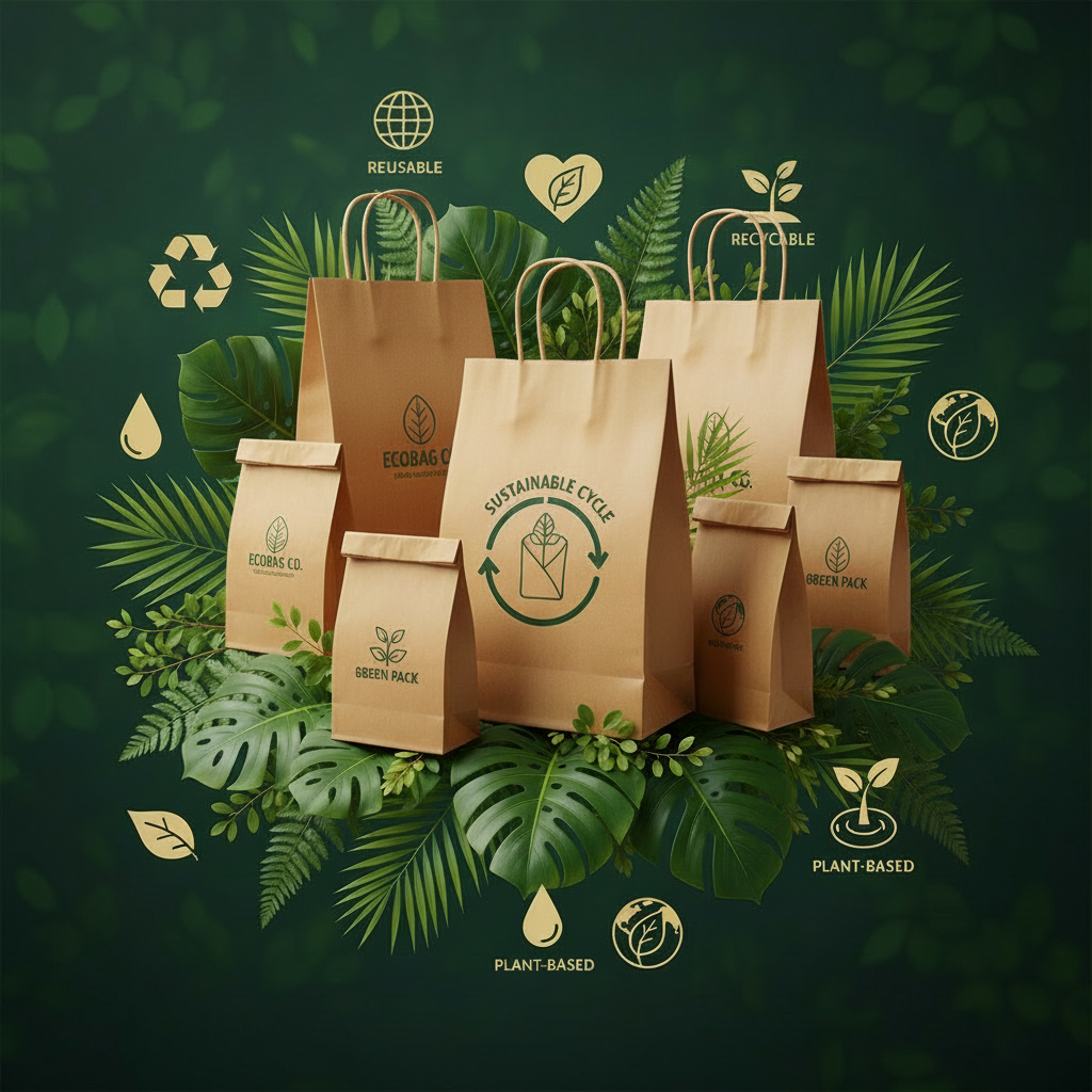 Brown Kraft Paper Gift Bags with Handles | Khaana Packaging
