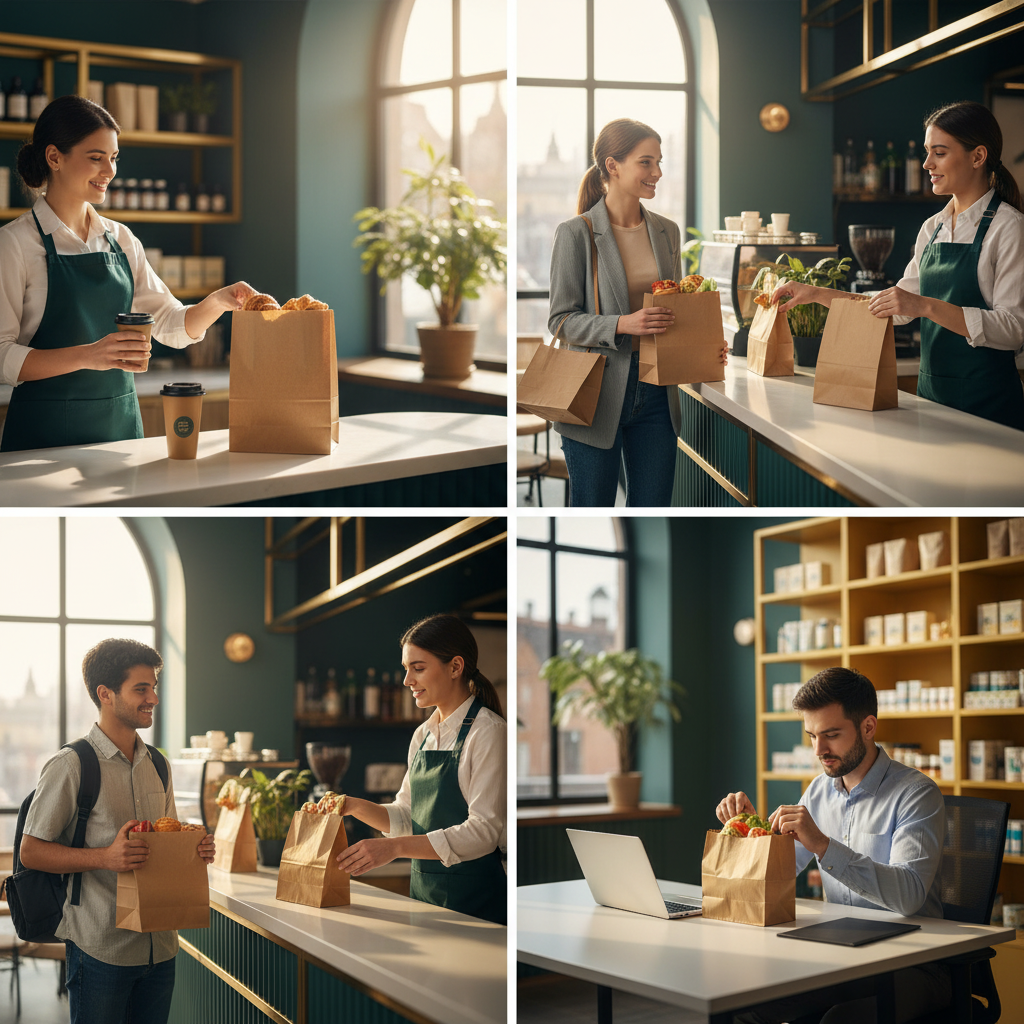 Food-Grade Brown Square Bottom Paper Envalopes | Khaana Packaging