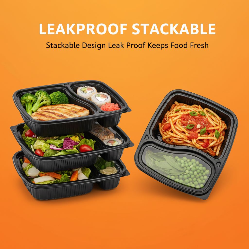 Microwave Safe Meal Tray with Lid  Compartments | Khaana Packaging