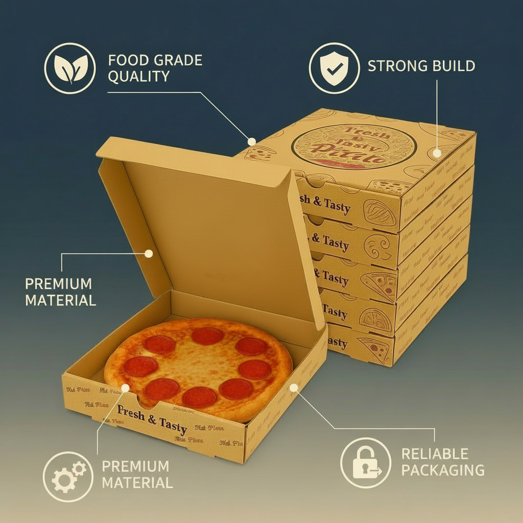 Corrugated Kraft Pizza Box | Khaana Packaging