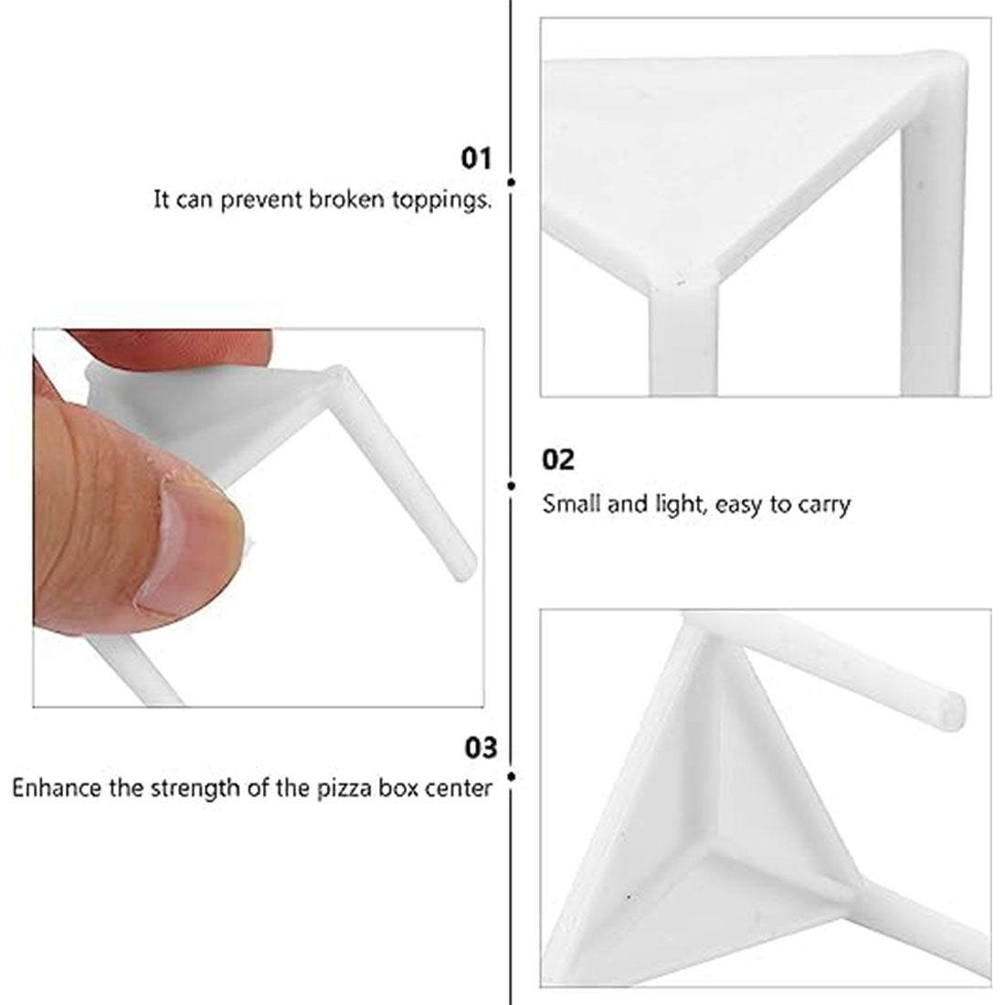 Pizza Saver Stand White Plastic Tripod | Khaana Packaging