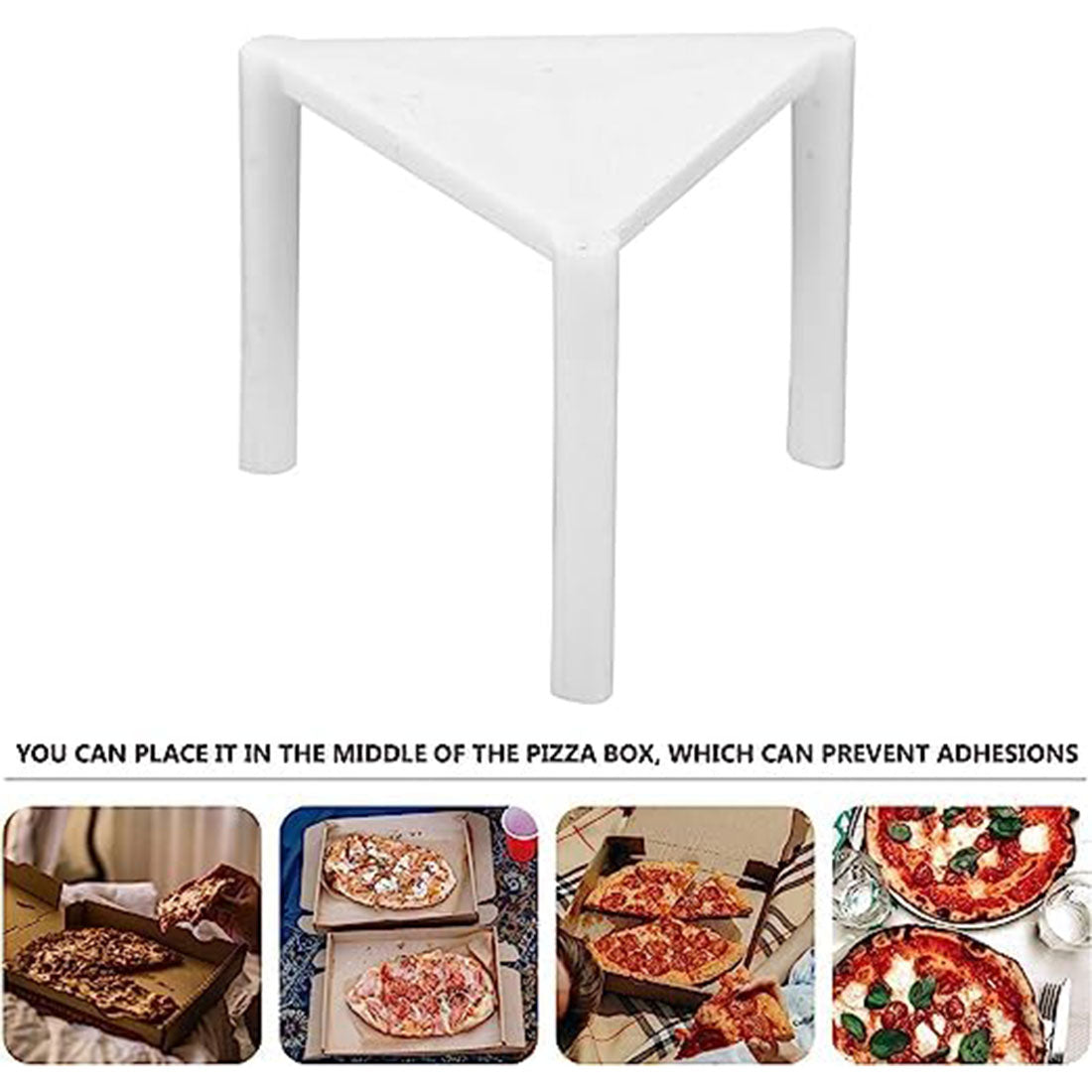 Pizza Saver Stand White Plastic Tripod | Khaana Packaging