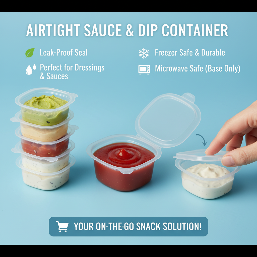 Plastic Airtight Sauce Dip Containers