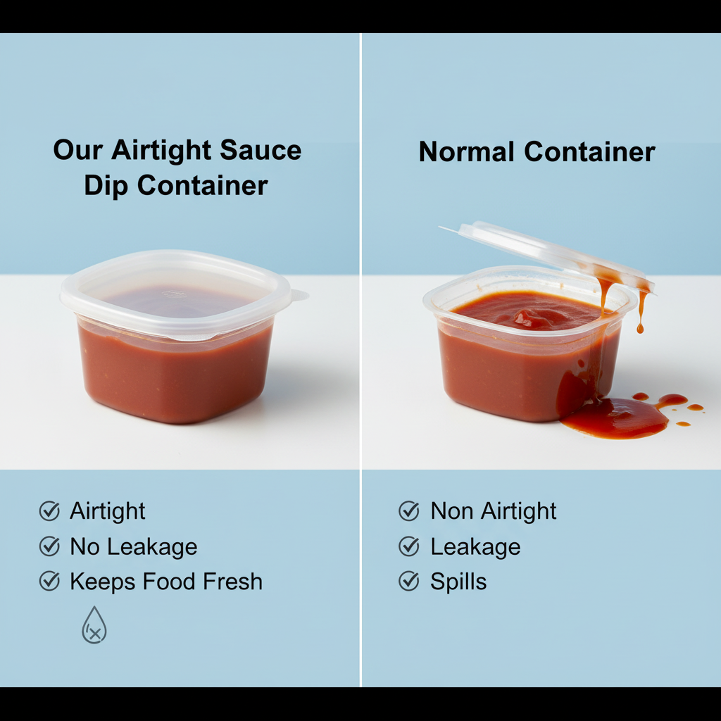 Plastic Airtight Sauce Dip Containers