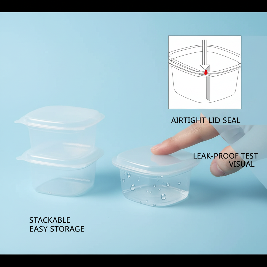 Plastic Airtight Sauce Dip Containers