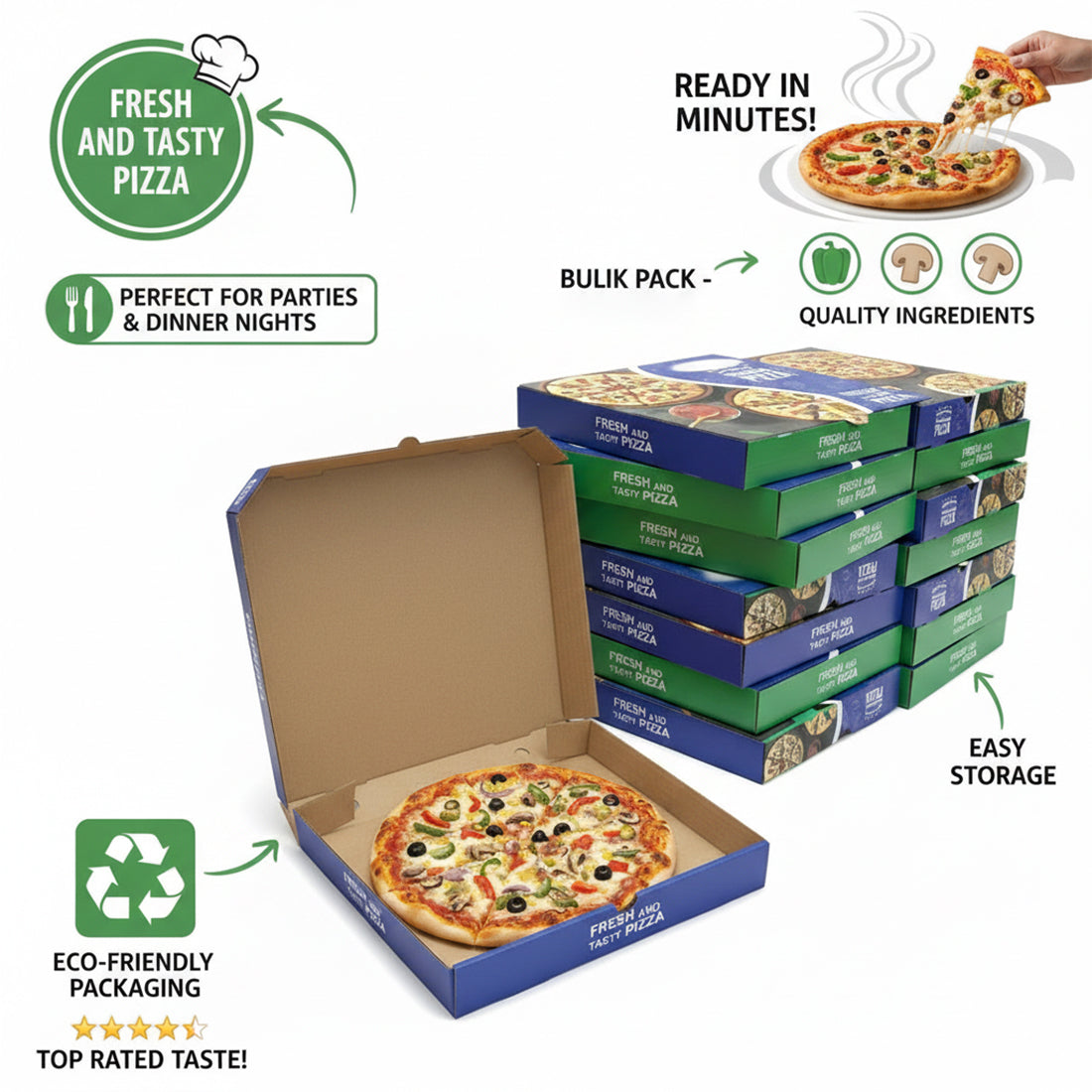 Corrugated Printed Pizza Box | Khaana Packaging