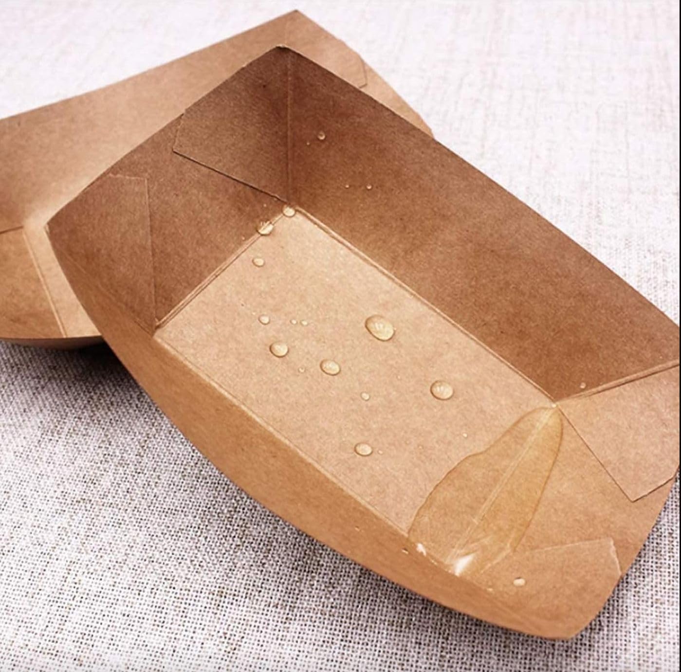 Heavy Duty Disposable Kraft Paper Food Boat Trays | Khaana Packaging