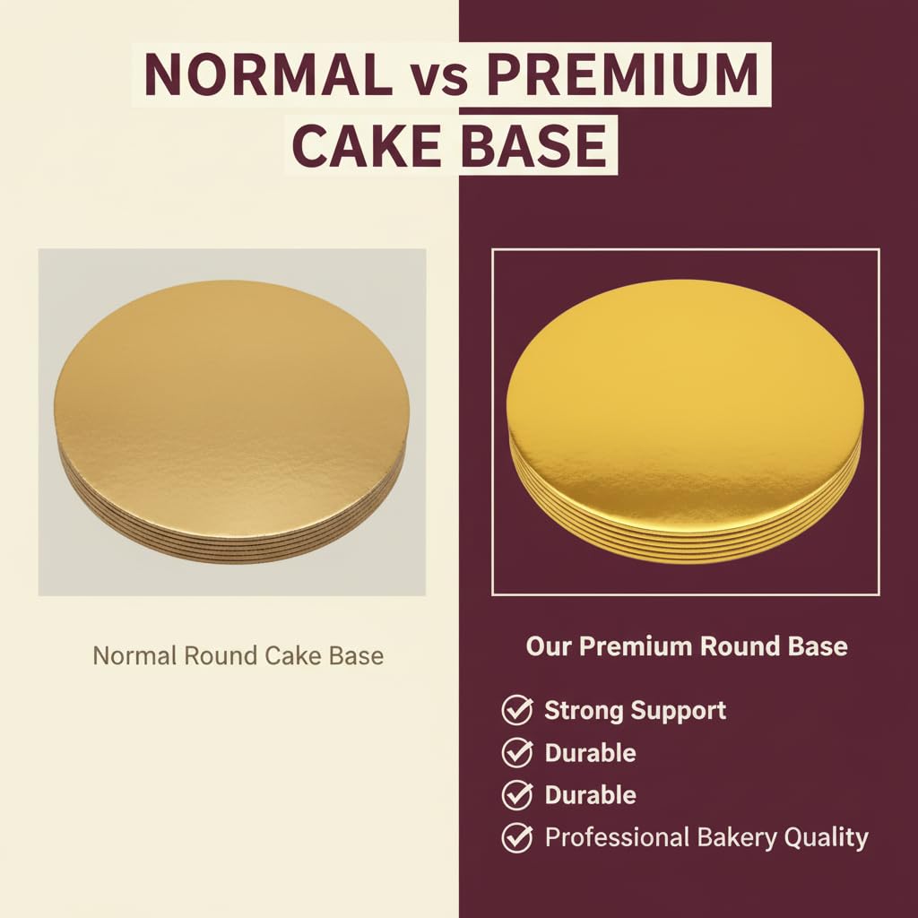 Corrugated Gold Cake Base Round Board | Khaana Packaging