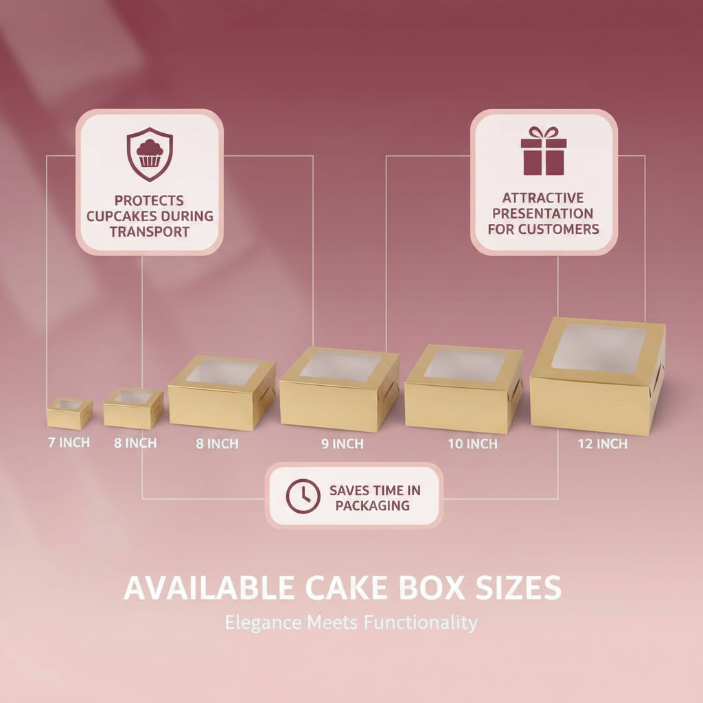 Window Cake Box with Transparent Lid | Khaana Packaging
