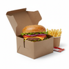 Kraft Paper Burger Box [4.5x4.5x3inch] – Disposable Germ-Free Takeaway Box | Khaana Packaging