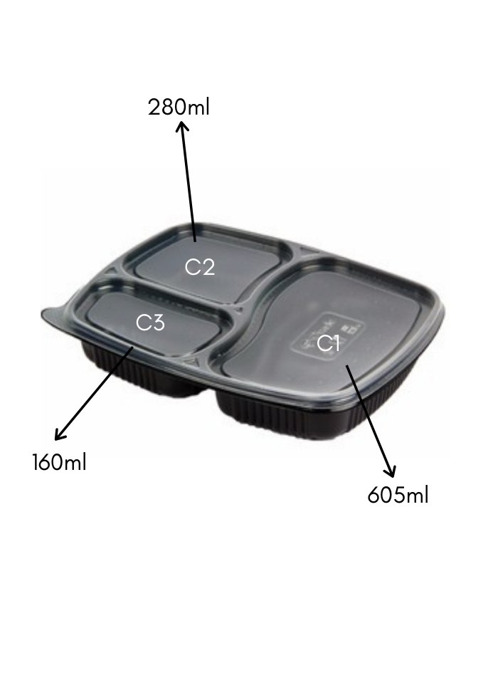Microwave Safe Meal Tray with Lid  Compartments | Khaana Packaging