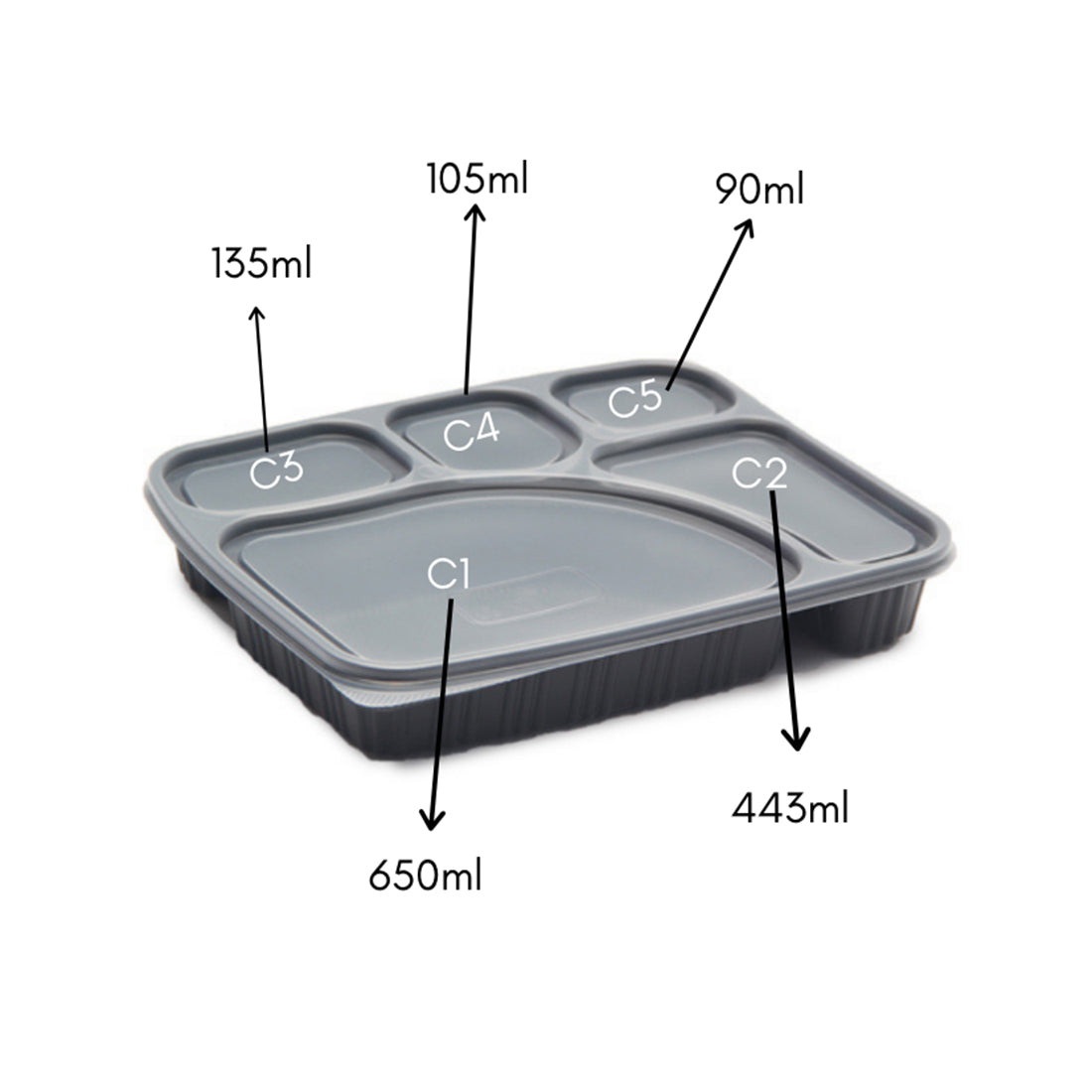 Microwave Safe Meal Tray with Lid  Compartments | Khaana Packaging