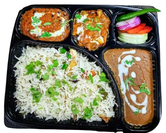 Microwave Safe Meal Tray with Lid  Compartments | Khaana Packaging